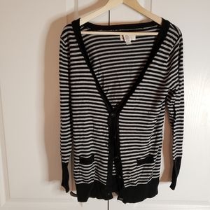 Black striped light weight cardigan